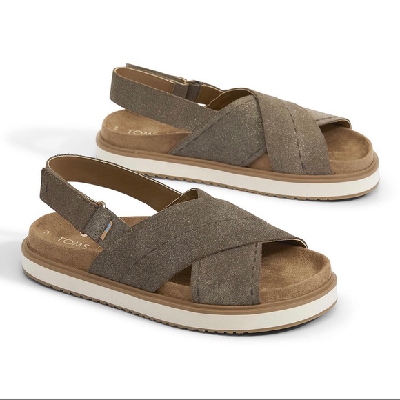 NIB Toms Marisa Cross Strap Slingback Flat Sandal - Picture 2 of 13
